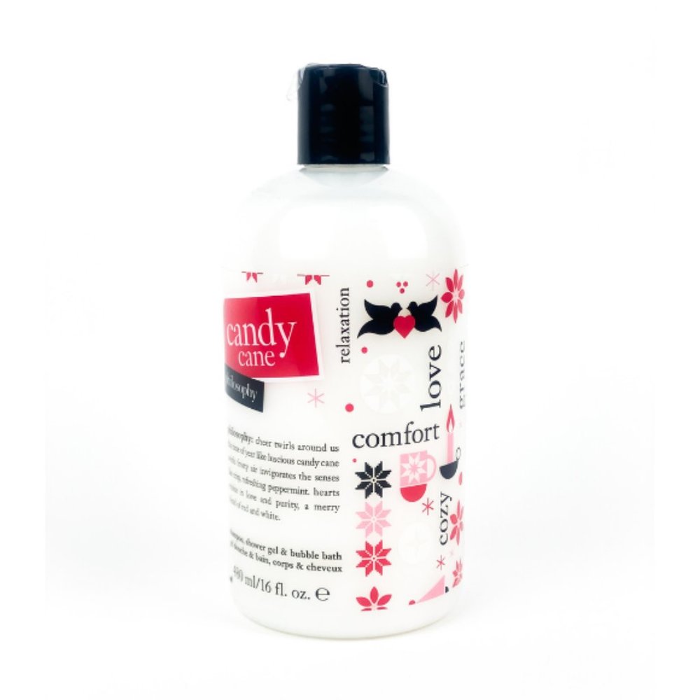Candy Cane shampoo, shower gel, & bubble bath